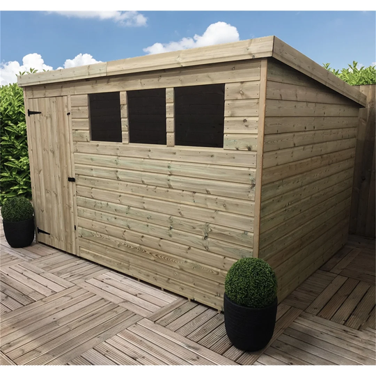 Radovanova 10 ft. W x 7 ft. D Solid Wood Garden Shed