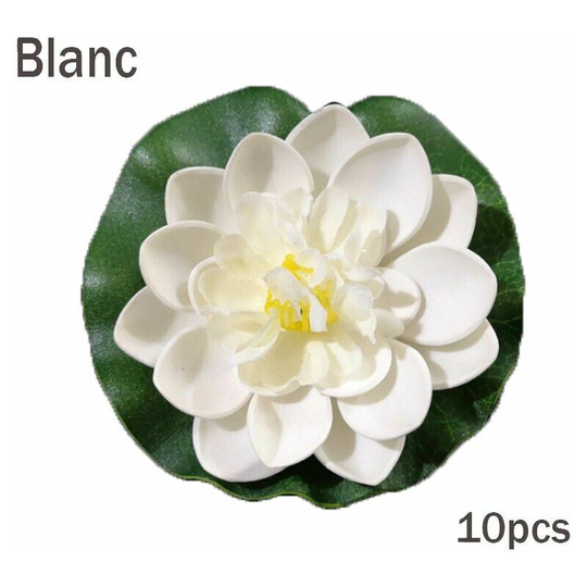 10pcs 10cm Floating Water Lily Artificial Flowers Decoration Realistic Lotus Flower for Garden Pond Pool Aquarium Patio Wedding(orange)