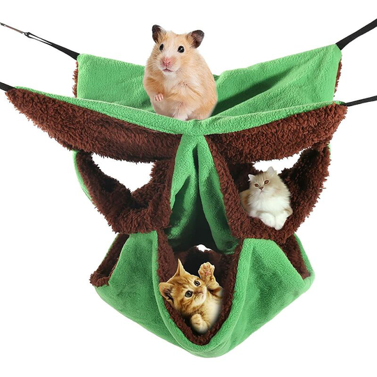 Echoo - Small Pet Hammock, 3 Layer Animal Hammock, Ferret Hammock, Rodent Hammock, Small Animal Bed