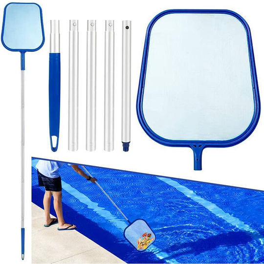 Pool Net, Surface Net, Bottom Net, Leaf Skimmer with 1.2M Detachable Handle Fine Mesh Net Kit for Pool, Ponds, Fountain, Pond, Fish Tank