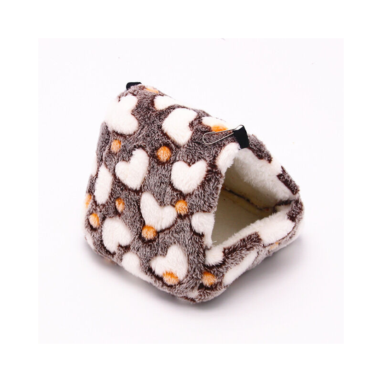 Litzee - Small Animal Kennel - Portable Plush, Cotton, Warm, Multifunctional Sleeping Bag with Removable Mat, Kennel for Hamsters, Guinea Pigs,
