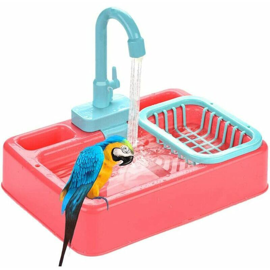 Joorrt - Automatic Bathtub Pool Toys, Pink Parrot Bathroom Shower Drinkers