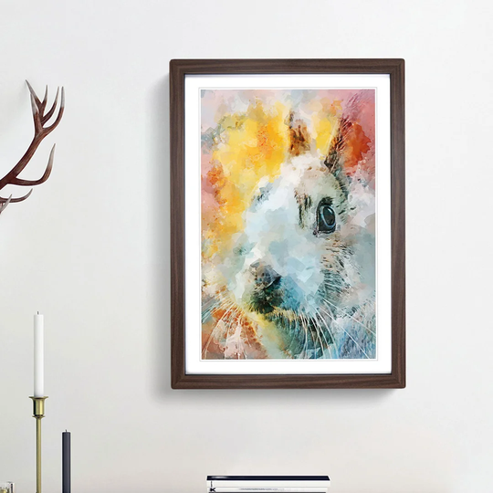 Bunny Rabbit In Abstract - Picture Frame Painting Print