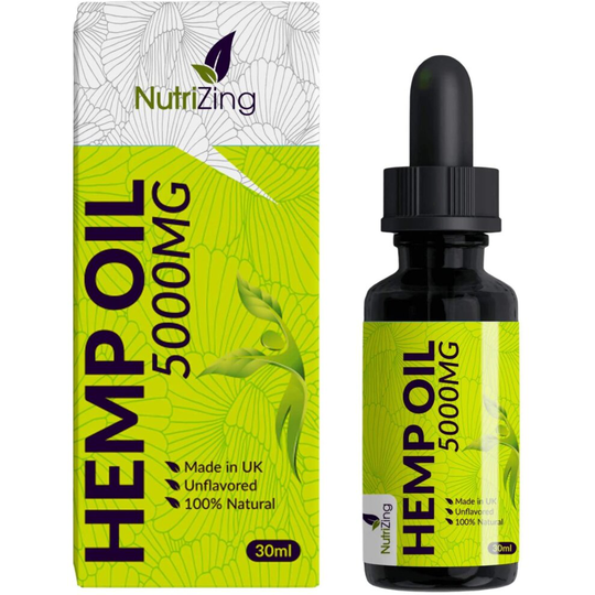 Premium Hemp Seed Oil Drops - Pure & Vegan - Made in UK by NutriZing - Large 30ml Bottle