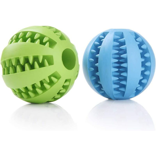 Dog Treat Balls, Rubber Teeth Balls, Bite Resistant Non-Toxic Interactive Toys