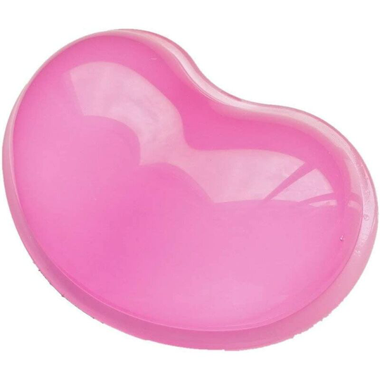 Heart-Shaped Translucence Silicone Wrist Rest Cool Hand Pillow Wrist Rest (Pink)