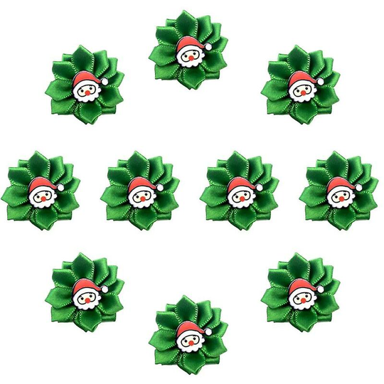 Pets Christmas Puppy Dog Hair Bows With Rubber Bands Curve Bows Petal Flower Festival Dog Accessories Combination Gift - Muff