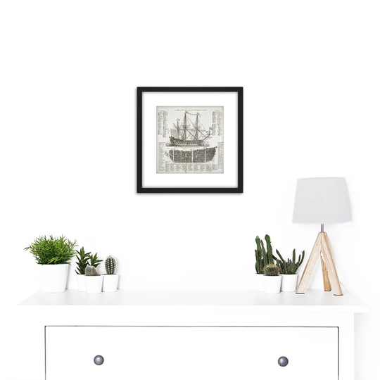 Information Diagram Warship First Third Rate 1728 Navy Naval - Picture Frame Art Prints