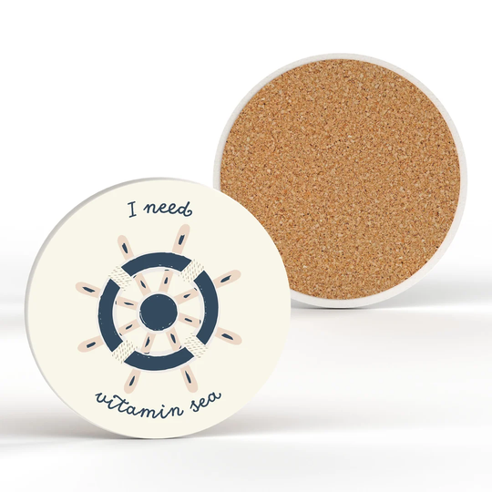 Beach I Need Vitamin Sea Helm Coaster