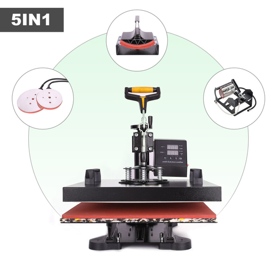 Crenex 1000W 5in1 T-Shirt Heat Press Machine 38x38cm Mouse Pad