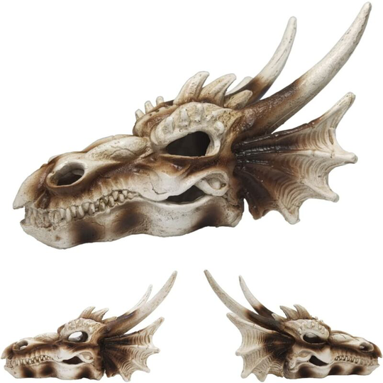 Sun Flowergb - Fish Tank and Aquarium Decorations Reptile-Hide Terrarium-Decor - Dragon Imitation Skull Model(Small)