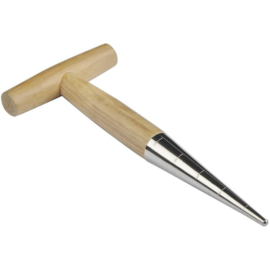 Stainless Steel Dibber Hand Tools Traditional Garden Hand Dibber with Light Weight Wooden Handle