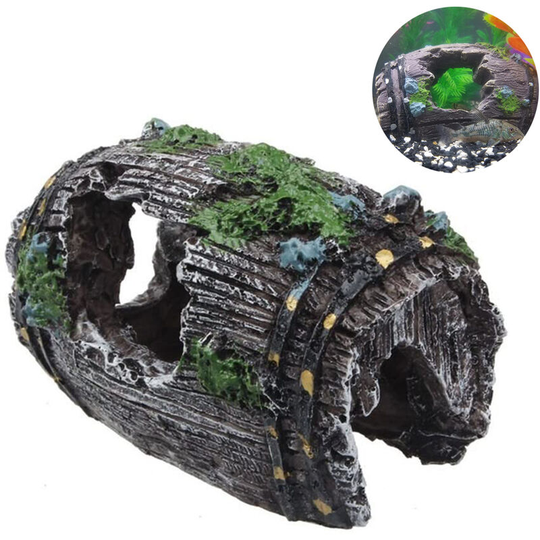 Aquarium Deco Aquarium Decoration Resin Aquarium Accessories Aqua Ornaments For Small Shrimp Fish Turtle, black
