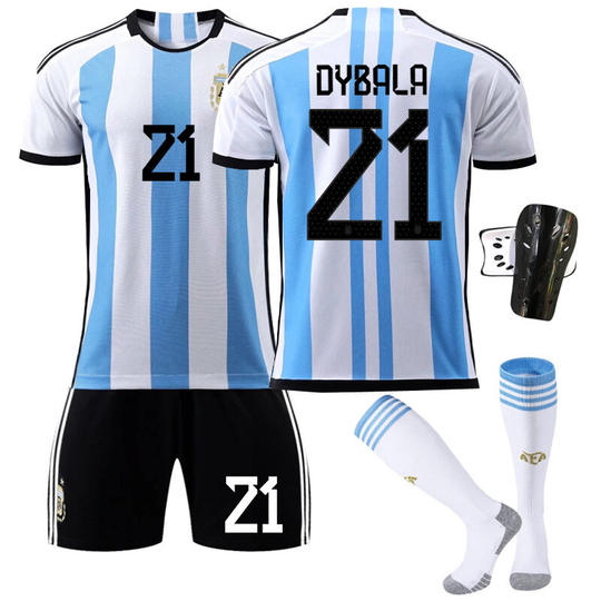 Paris Away White Soccer Suit No. 21 with socks+protective gear, children's size 22