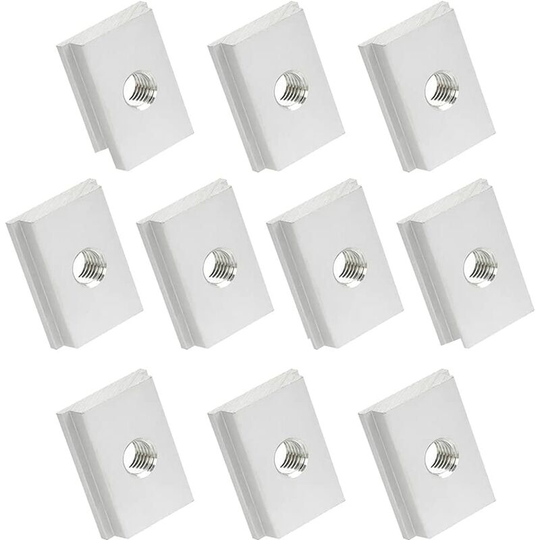 Deckon - 10Pcs 30x23mm M8 T-Nut, Slide Nut, Aluminum Alloy Slotted T-Nuts Threaded Sliding Nuts Carpentry Woodworking Tools Slotted Fastener
