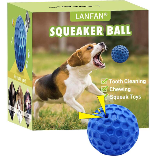 Dksfjkl - Dog toy, squeaky dog toy ball, dog chew ball, indestructible floating water outdoor dog toy, hard rubber ball, beef flavor, small and