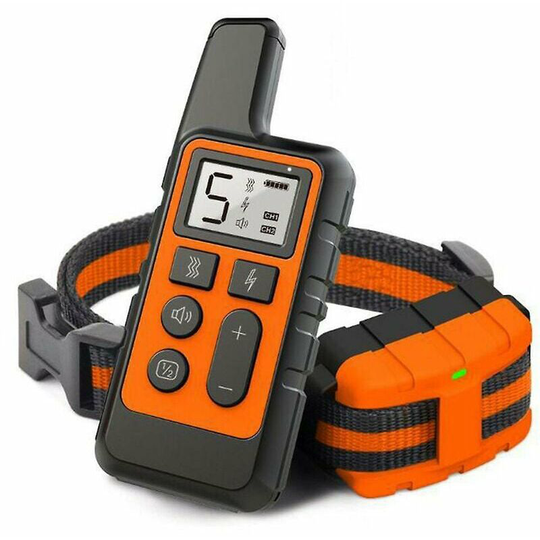 Pet 500m Rechargeable Remote Control Waterproof Dog Training Collar - Orange