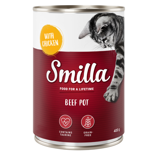 6 x 400g Smilla Wet Cat Food - 10% Off!* - Tender Beef with Chicken