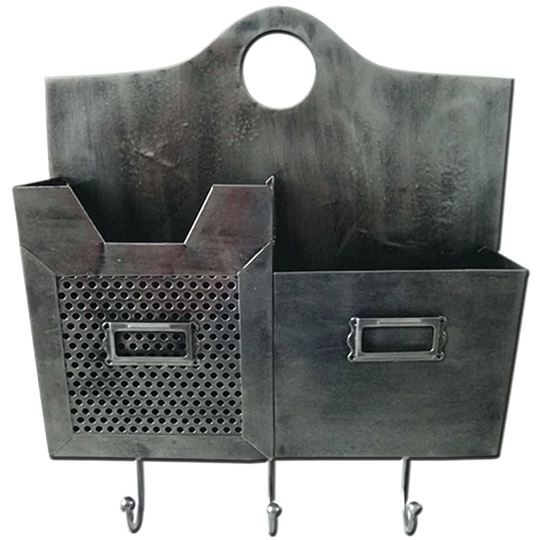 Jevon 3 - Hook Wall Mounted Coat Rack in Grey