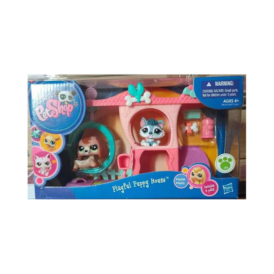 Littlest Pet Shop Dachshund Husky Puppy Playful House