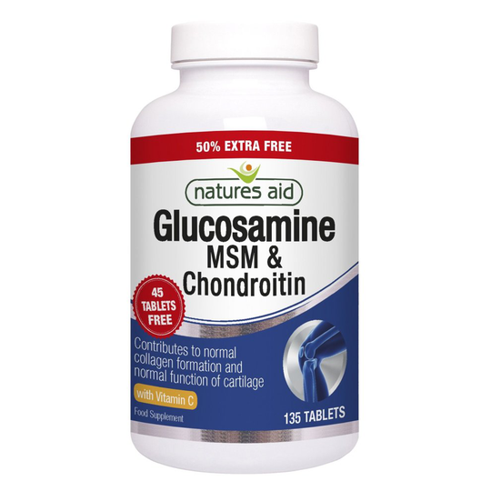Natures Aid Glucosamine MSM & Chondroitin 135 Tablets (90 tablets plus 45 free)