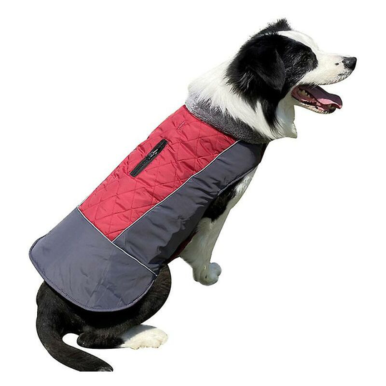 Thick padded dog jacket clothes for medium large dogs red