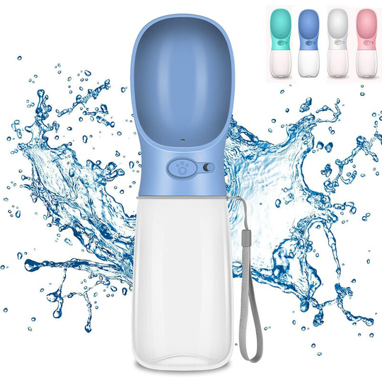Dog Water Bottle, 550ml Dog Water Bottle Walk, Portable Water Dispenser for Dogs and Cats, for Outdoor Pets, Hiking, Traveling, Camping Navy Blue