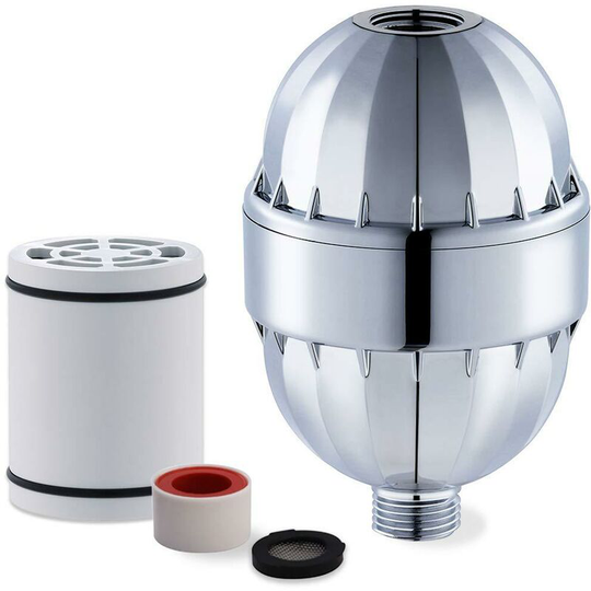Shower Limescale Filter, 15 Stage Shower Filter with Vitamin C and High Pressure, Water Softener Removes Chlorine and Heavy Metals, Revitalizes Skin