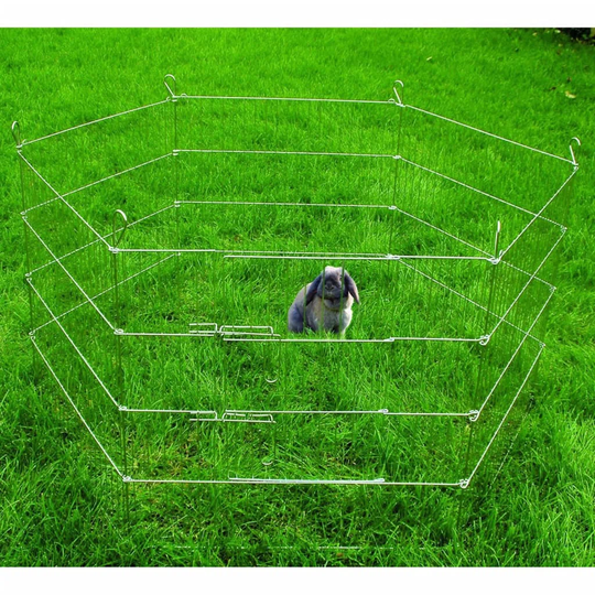 Flamingo 6 Piece Rabbit Playpen 120 x 60cm Silver
