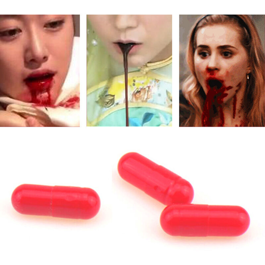 Halloween Fake Blood Capsule Plasma Pills Horror Funny Prank Movie Balloons Blood Props Convenient Festival (Red-30 pcs)