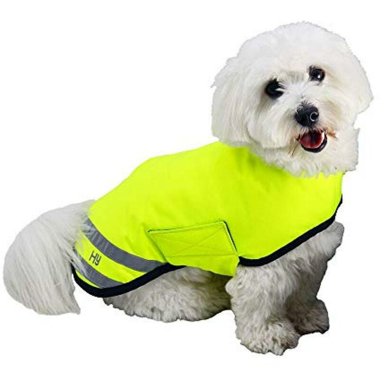 Reflector Waterproof Dog Coat (l) (Yellow) - Yellow - Hyviz