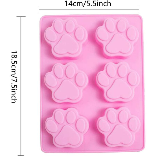 Litzee - 1 pc Dog Paw Moulds, Paw Print Mould Silicone Dog Treat Mold Paw Print Chocolate Mould Baking Tray Dog Icing Mould Silicone Sweet Moulds Cat