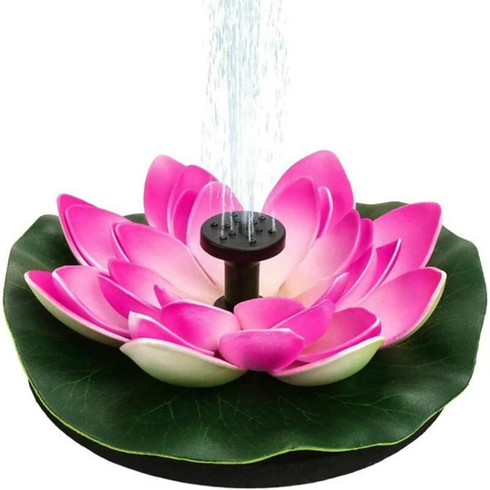 Decor Water Lily/Lotus Foam Flower Solar Powered Fountain Pump Floating Pond Feature Lotus Solar Water for Outdoor Decor Yard Garden Pool