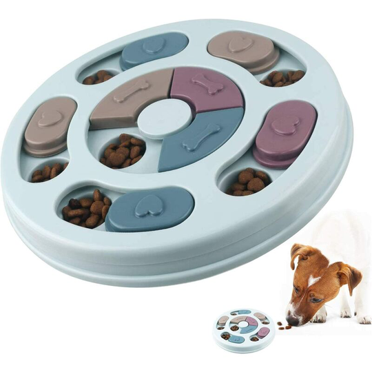 Durable Interactive Dog Toys, Dog Puzzle Feeding Toys Slow Fit Dog Toys, Non-Slip Puzzle Toys for Dogs, Puppies & Cats (Blue) - Langray