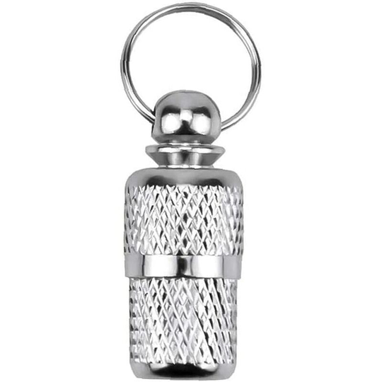 Aougo - 2 Pieces Mini Anti-Lost Pet Bucket Card Stainless Steel Pet id Tag, Collar Pendant Necklace Bucket Tube Pet Supplies Safety Dog Cat Puppy