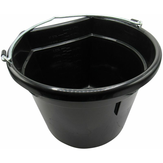 Flat Sided Water Bucket 20L (Horse Feed Equestrian Handle Stable Equine Plastic Hanging)