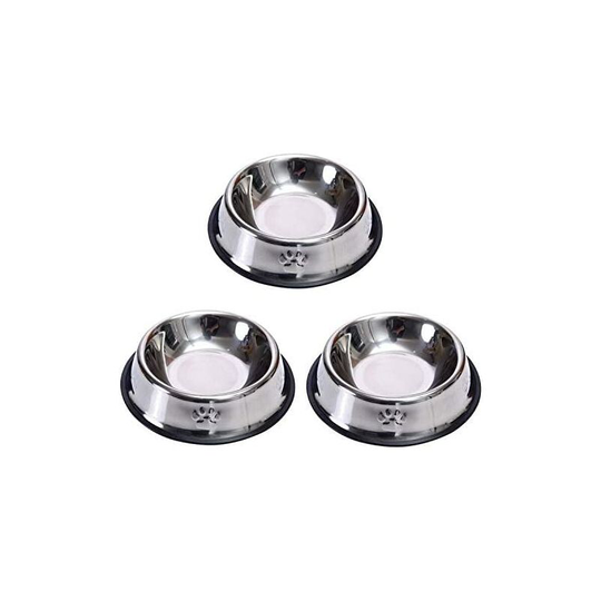 3 Piece Cat Bowl Stainless Steel Anti-slip Non-spill Cat Food Bowl£-for Cats Puppies Rabbits Small Pets
