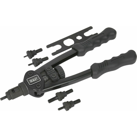 Heavy Duty Short Arm Threaded Nut Riveter - Adjustable Nozzle Compact Rivet Gun