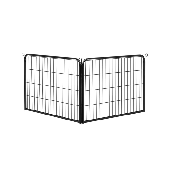 24'Height Dog Playpen 2 Panels Dog Playpen, Black - black - Yaheetech