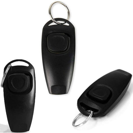 Sun Flowergb - Dog Clicker, 3 Piece Clicker (Black), 2 in 1 - Dog Training Clicker with Whistle/Clicker, Training Tool for Dogs, Cats, Horses, Birds