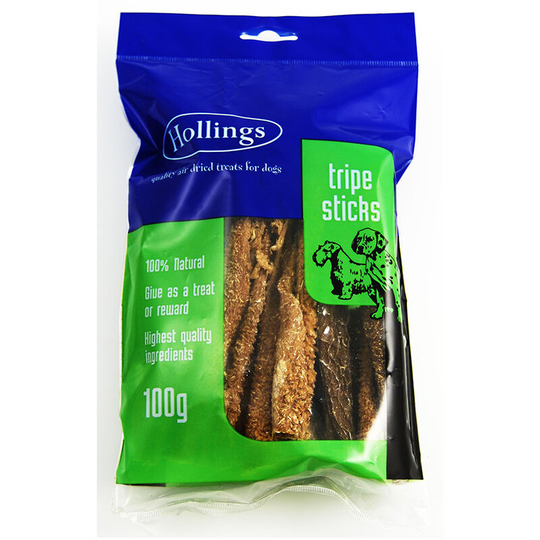 Hollings - Pre Pack Tripe Sticks Dog Treats (100g) (May Vary) - May Vary