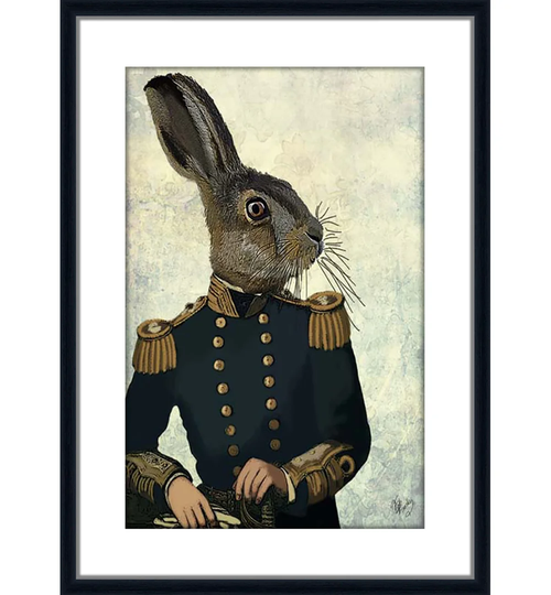 Lieutenant Hare - Picture Frame Graphic Art Print on Acrylic