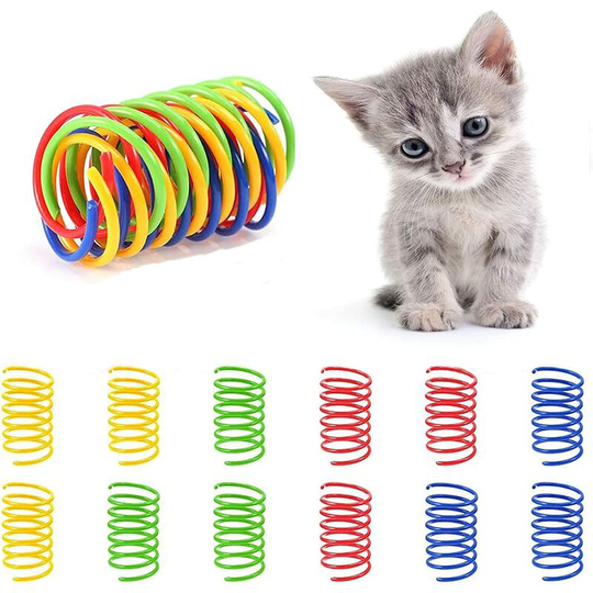 40 Pieces Spring Toys for Cats, Plastic Coil Springs, Pets Novelty Gift, Used for Cat Biting, Chasing and Playing with Owner