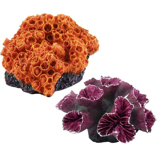 2 Pack Polyresin Coral Ornaments, Aquarium Coral Decor for Fish Tank Aquarium Decoration Suitable for Fresh Water and Salt Water