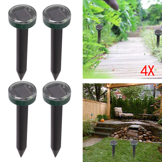 4x Solar Ultrasonic Mice Rat Repellent Fox Pest Scarer Deterrent