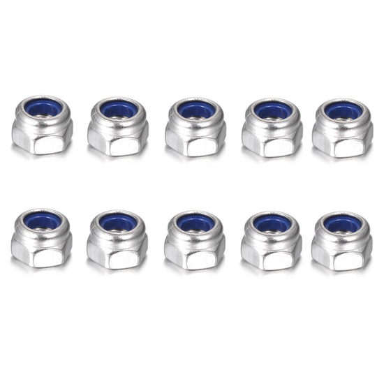 DIN985 304 Stainless Steel Nylon Flange Nut Hexagonal Anti-skid Nuts, M5 - M5