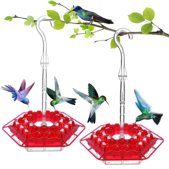 New Hummingbird Feeder with Ant Moat, Best Hummingbird Feeder, with 30 Feeding Ports Unique Perch and Built-in Moat for Outdoor Hanging Yard Garden