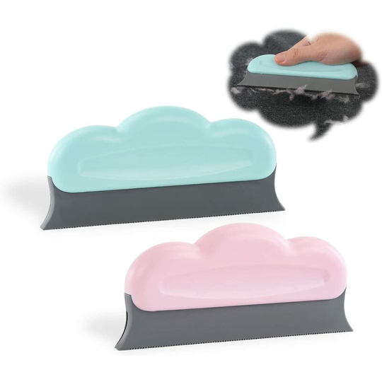 2 Pcs Animal Hair Brush Reusable Pet Hair Remover 2 Color Cat & Dog Pet Hair Remover Brush for Clothes Bed Carpet Sofa Car (Blue+Pink)