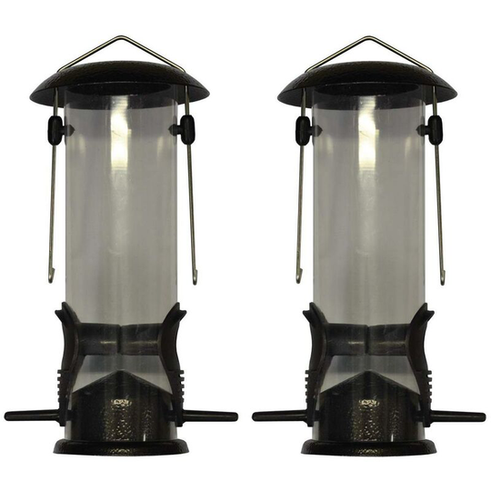 Set of 2 x Hanging Bird Seed Feeders For Selections Metal Bird Feeding Stations