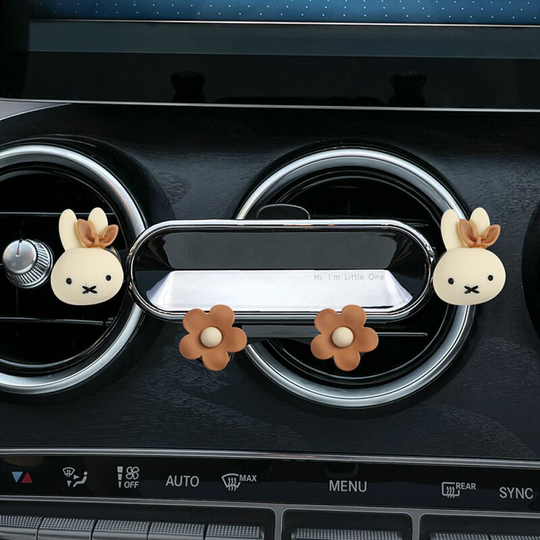 Car Phone Holder, Gravity Car Phone Holder, Universal Car Smartphone Holder,White Miffy Rabbit Head + Brown Five Petals - Thsinde